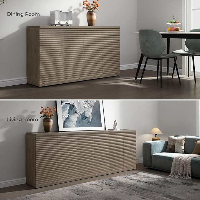 SICOTAS Buffet Cabinet with Storage Accent Sideboard Modern Credenza with Doors - Image 6