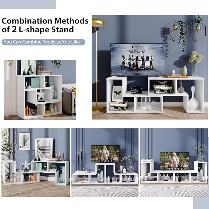 Tangkula 3 Pieces Console TV Stand, Free-Combination Entertainment Center - Image 7