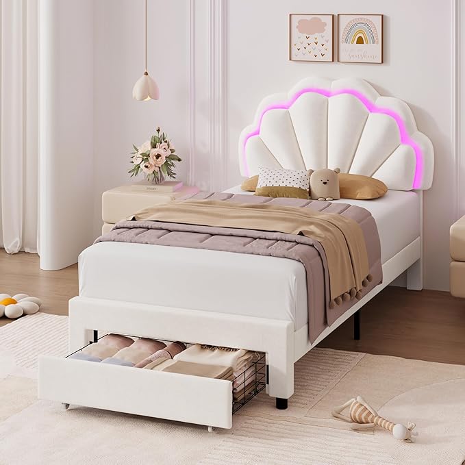 HIFIT Twin Upholstered Smart LED Bed Frame - Image 9