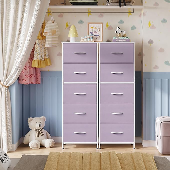 WLIVE Fabric Dresser, 5-Drawer Tall Dressers - Image 8