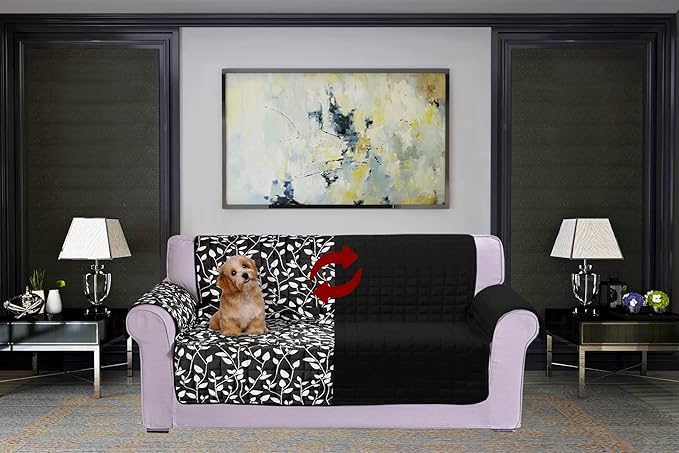 Elegant Comfort Quilted Furniture Protectors Solid and Printed Design - Image 2