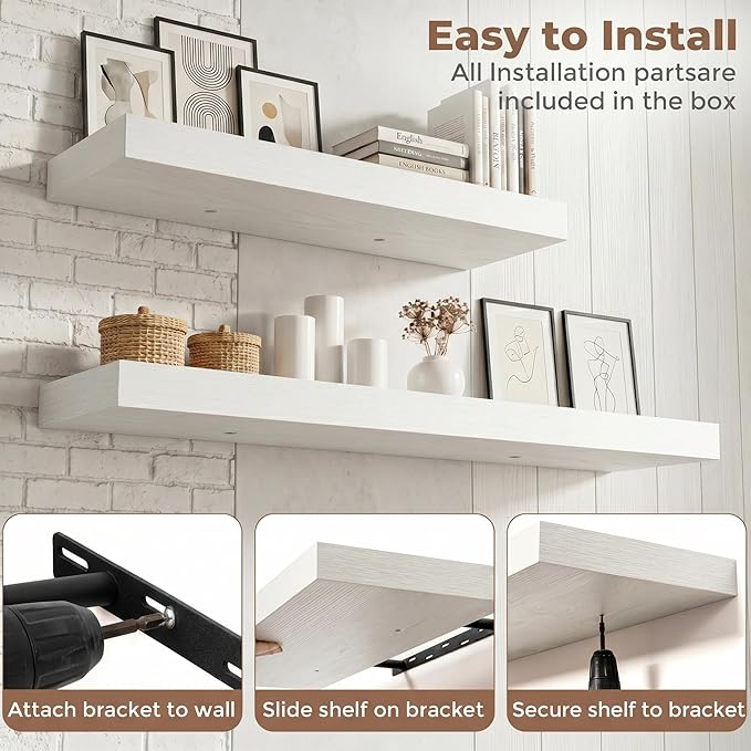 FLYJOE Floating Shelves for Wall, 72 Inch Floating Shelves Set of 1, Kitchen - Image 6
