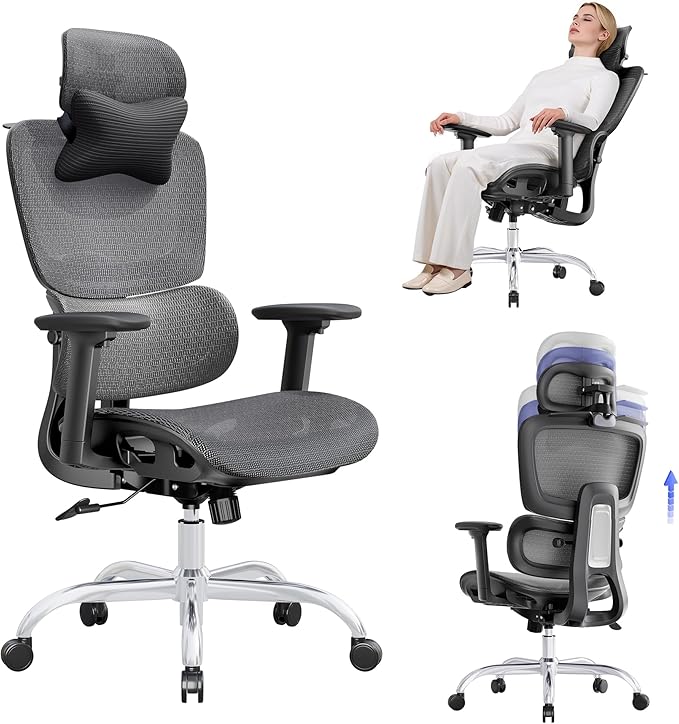 Ergonomic Office Chair with 3D Headrest, Computer Chair with Adjustable by LarkLeavesOfficial
