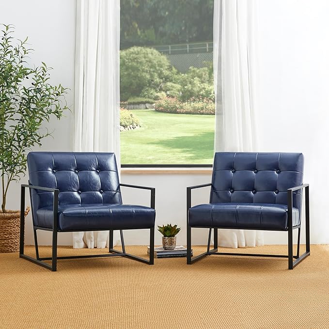 Glitzhome Mid Century Modern Accent Chair, Modern Living Room Chairs - Image 7