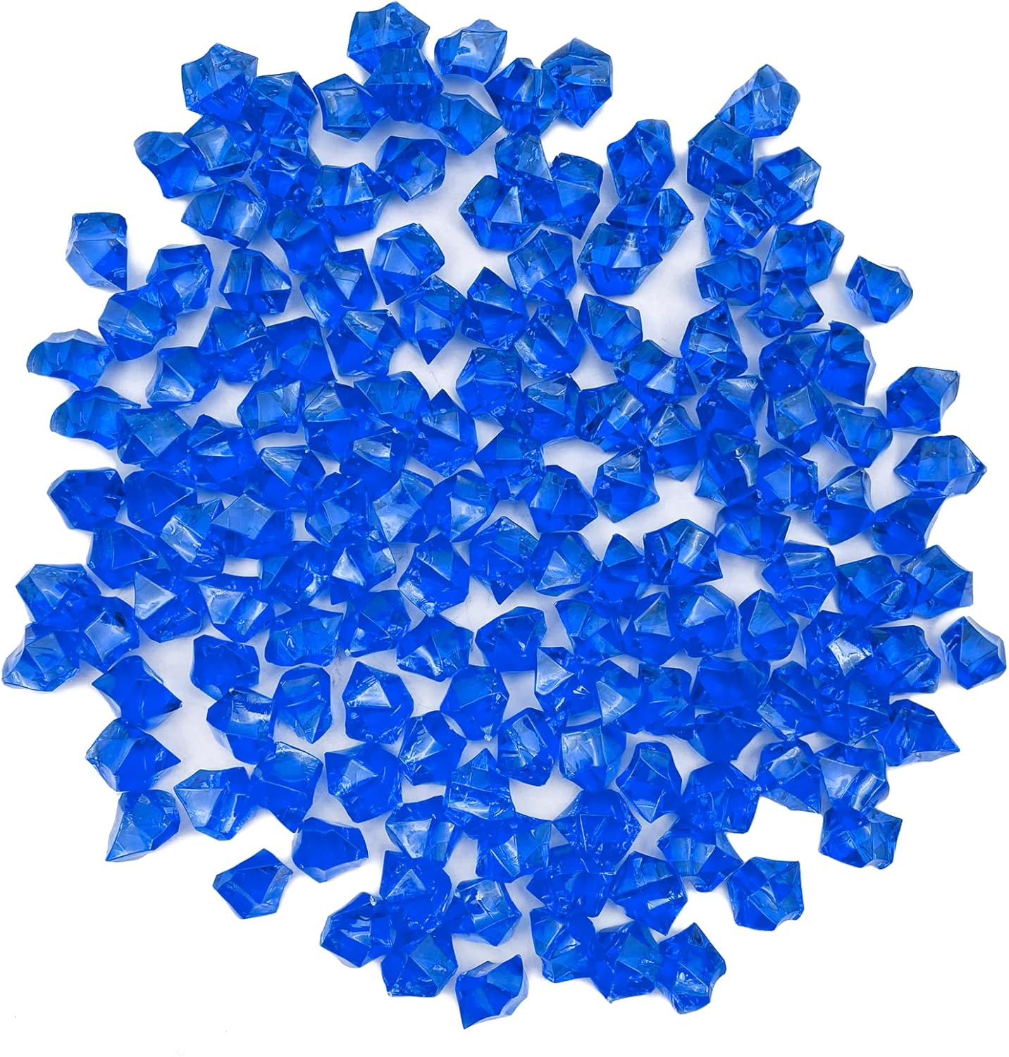 Fake Crushed Ice Cubes, Vase Fillers, 150 pcs 16 * 22mm Artificial Acrylic Crystal Rocks Diamonds for Vase Fillers,Table Scatter, Party Favor, Wedding Decoration(0.86 * 0.62inch,Darkblue)