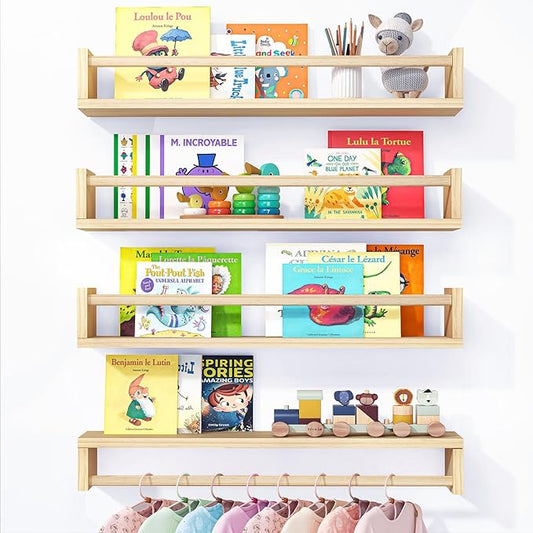 Fixwal Nursery Book Shelves, 23.6 Inch Floating Bookshelves by Fixwal