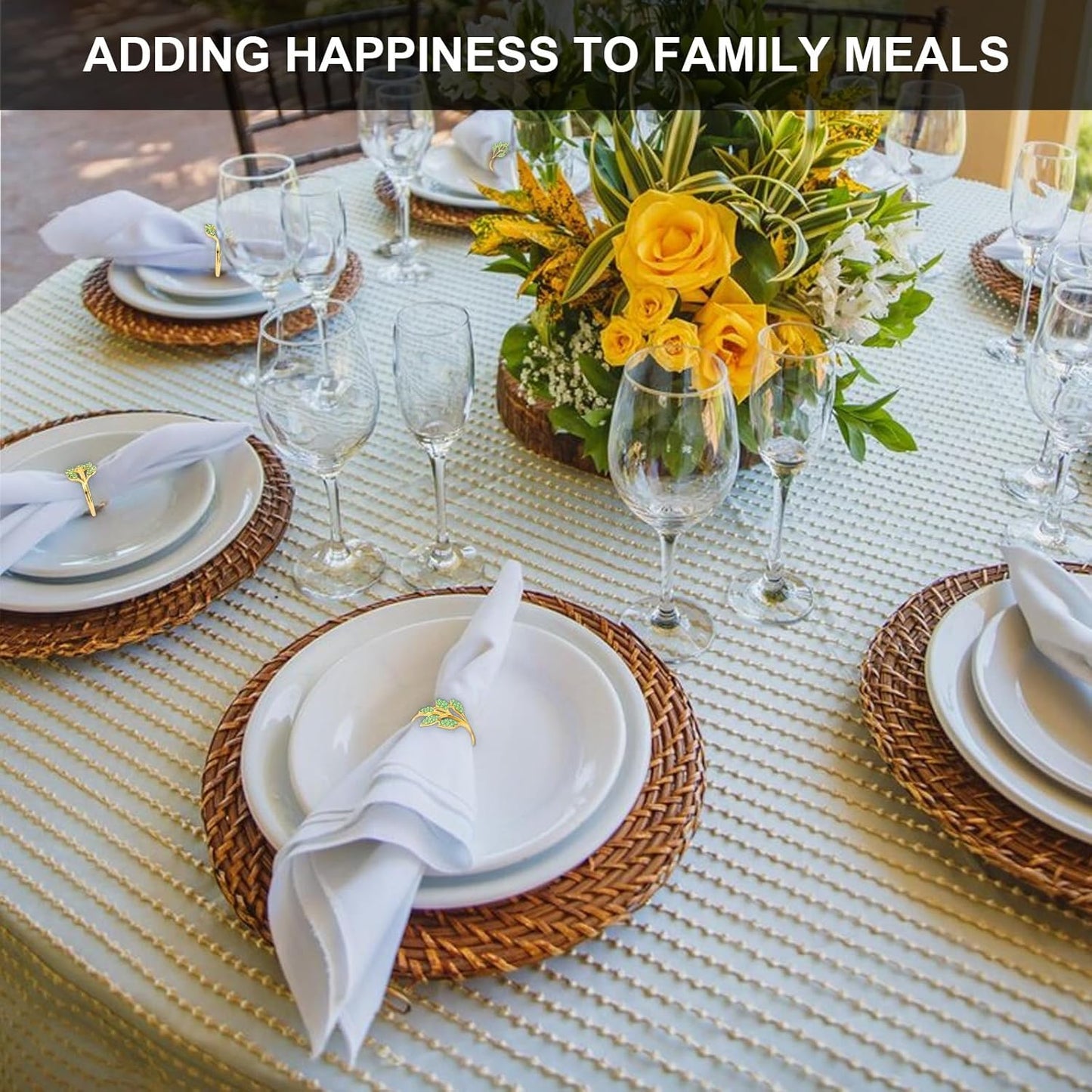 Gold Napkin Rings Set of 10,Napkin Rings Holder Buckles,Thanksgiving Christmas Napkin Ring Alloy Leaf Diamonds Napkin Ring for Dining Table Decor Wedding,Dinner Party Decorations Green Diamonds 10pcs