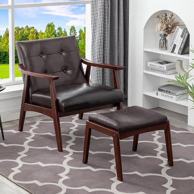 Convenience Concepts Take a Seat Natalie Accent Armchair and Ottoman Set 27.5" - Image 2