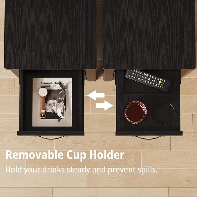 IRONCK End Table with Charging Station, Narrow Side Table - Image 7
