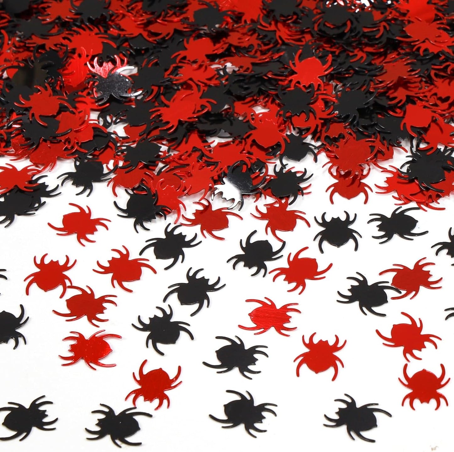 Halloween Party Table Scatter Confetti, 3000 Pcs Red and Black Spider Foil Metallic Confetti for Halloween Party Table Decorations