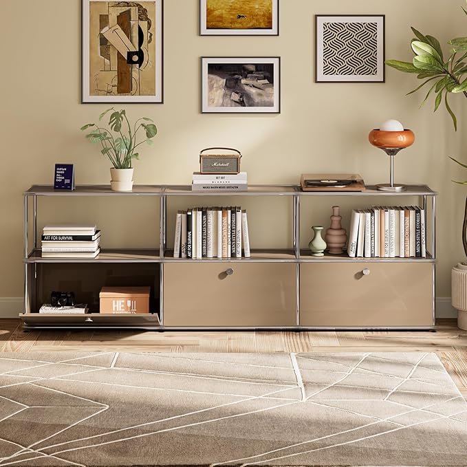 Modern Storage Cabinet Sideboard Versatile Free-Standing Organizer Cabinets - Image 2
