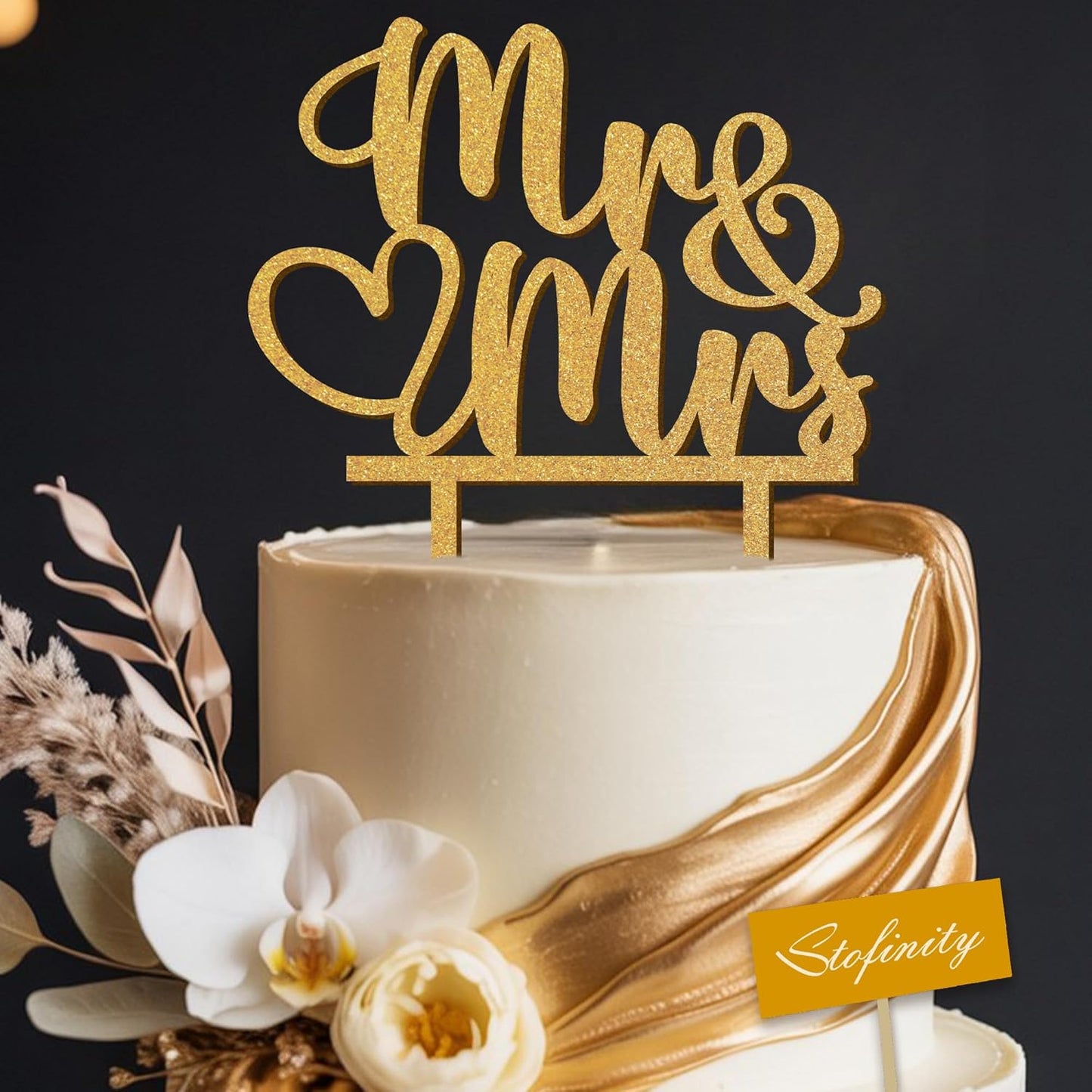 Rustic Wedding Cake Toppers Bride And Groom - Boho Mr And Mrs Cake Topper, Wood Mr And Mrs Sign For Engagement Bridal Shower Decor, Wedding Cake Decorations
