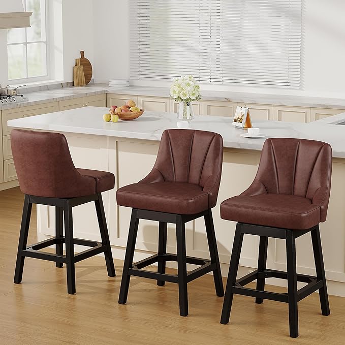 YaFiti Swivel Bar Stool 1 Pcs, 26 Inch Counter Height Bar Stools - Image 9