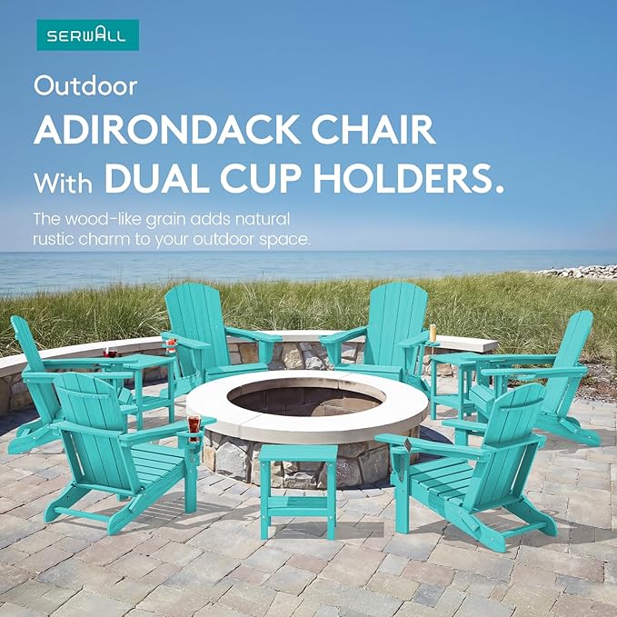 SERWALL Adirondack Chair with Cup Holders - Image 9