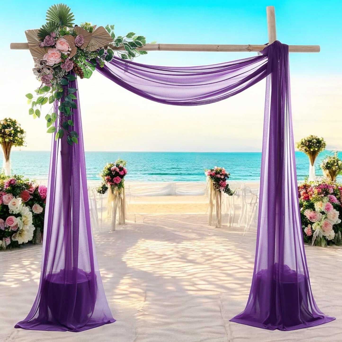 MDS Halloween Chiffon Draping Fabric - 1 Panel, 30" Wide x 100ft Long - Sheer Spooky Arbor & Canopy Drapery for Haunted House Backdrops, Party Ceilings, DIY Costumes & Themed Events - Cadbury Purple