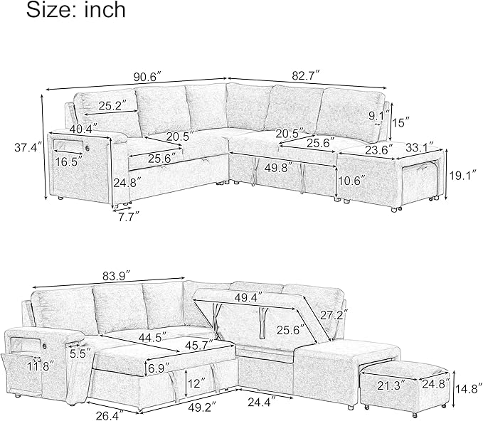 Merax L-Shaped Modular Sofa - Image 2
