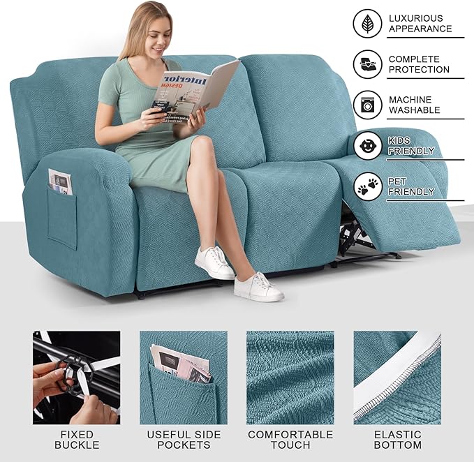 Timeles Recliner Covers for 3 Seater Reclining Couch Covers Sofa Slipcover - Image 3