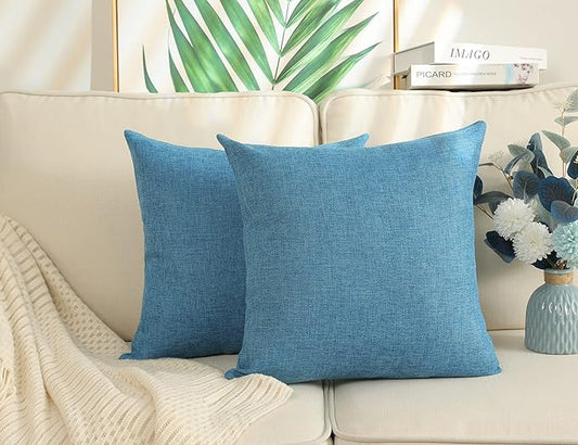 Stellhome Pack of 2 Linen Throw Pillow Covers Solid Fall Decorative Cushion by Stellhome