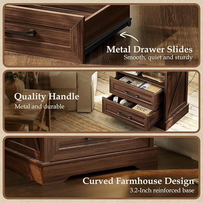 AODK 24 Inch Farmhouse Nightstand - Image 6