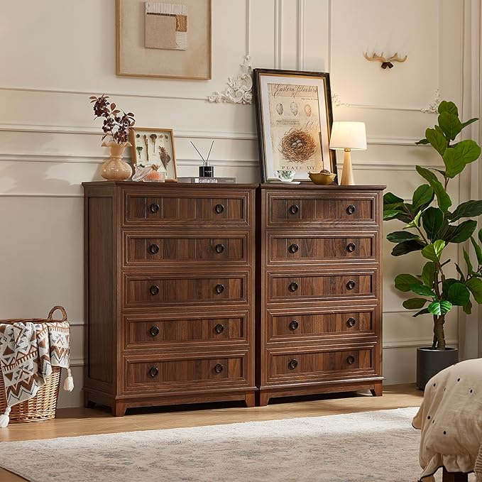 Joaxswe Farmhouse 5 Drawer Dresser - Image 4