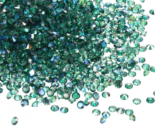 PATIKIL 14000Pcs Wedding Table Scatter Confetti Crystals 3mm Acrylic Diamonds Vase Fillers Gems for Table Centerpiece Decorations Bridal Shower Party, Dark Green AB