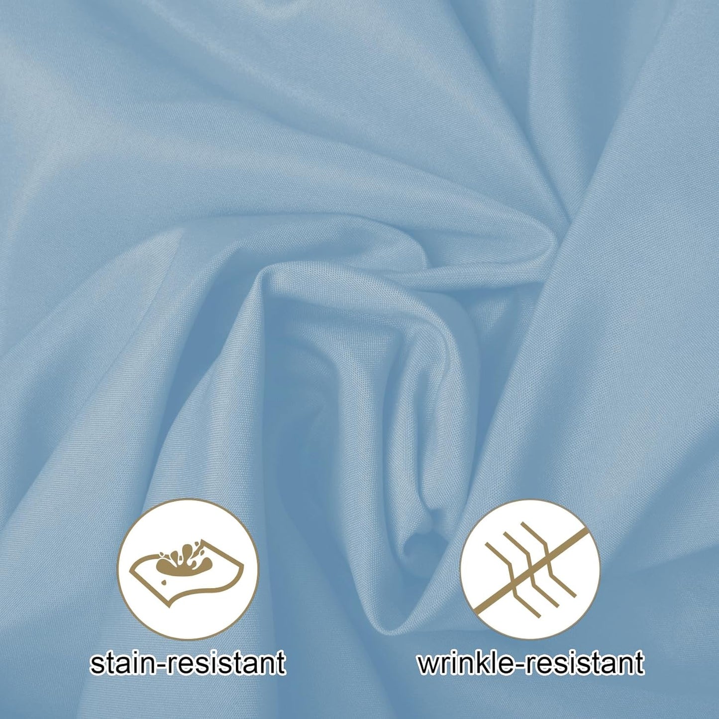 Ascoza 2pack 90 Inch Blue Mist Round Tablecloth in Washable Polyester Fabric for Wedding/Banquet/Restaurant/Parties