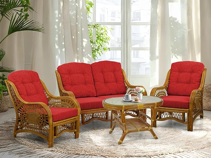 Malibu Lounge Living Accent Armchair Natural Rattan Wicker Handmade Design - Image 7