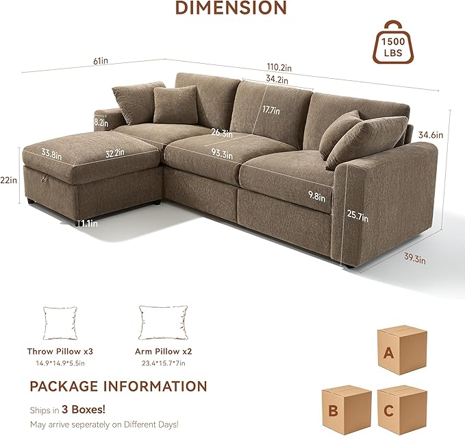 Ihanherry Cloud Sectional Couches - Image 2
