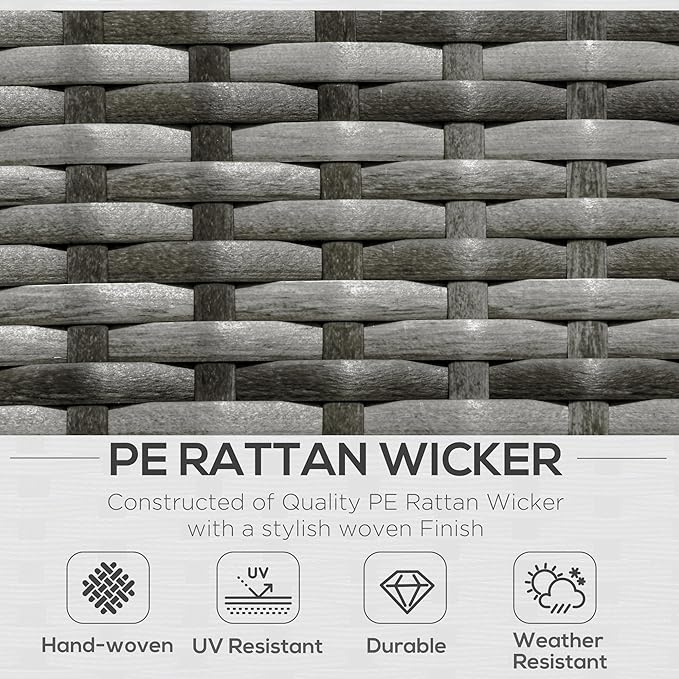 Outsunny 6 Piece Patio Furniture Set Outdoor Wicker Conversation Set All - Image 3
