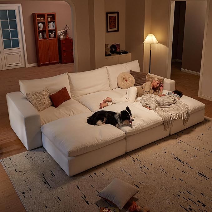 Cloud Couch Sectional 146.5'' Oversized Modular Deep Seat Sofa L Shaped Comfy - Image 9