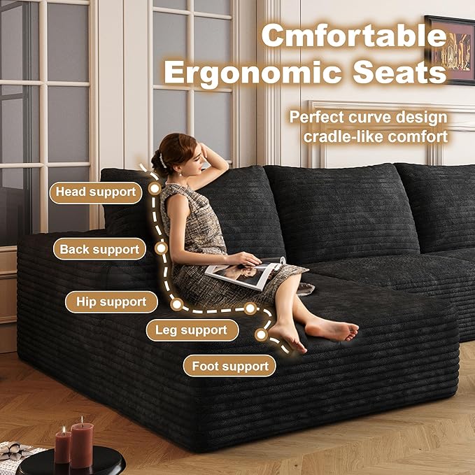 AUGOP 136" Sectional Couches for Living Room Modern Modular Sofa - Image 5