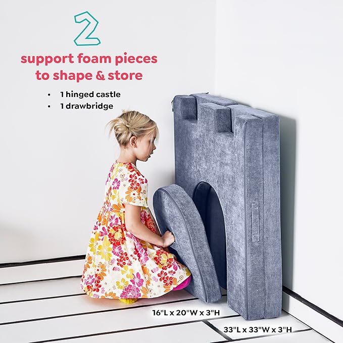 Yourigami Kids and Toddler Play Castle, Playroom Couch Add-On Set, Durable - Image 2