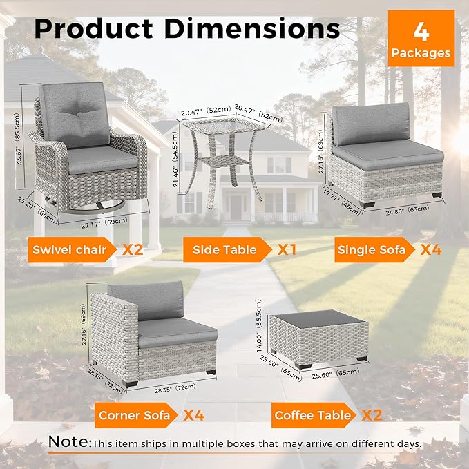 10-Seat Modern Patio Furniture Set - Image 3