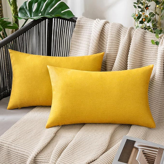 MIULEE Pack of 2 Decorative Outdoor Solid Waterproof Throw Pillow Covers by MIULEE