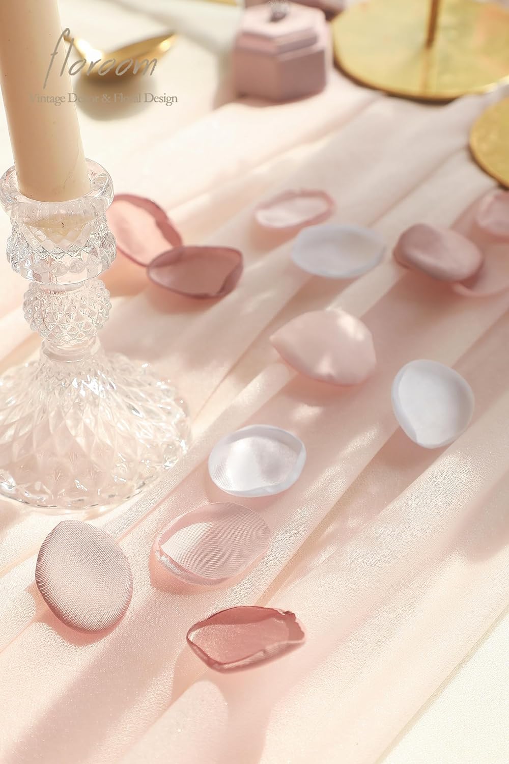 Floroom 500pcs Rose Petals Dusty Rose Blush Faux Silk Flower Petals for Wedding Flower Girl Basket Aisle Scatter Dinner Table Centerpieces Party Confetti Bridal Shower Romantic Night Decoration