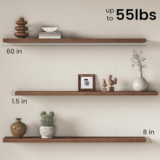 Fun Memories 60Inch Long Floating Shelves, 8 Inch Deep Shelves - Image 3