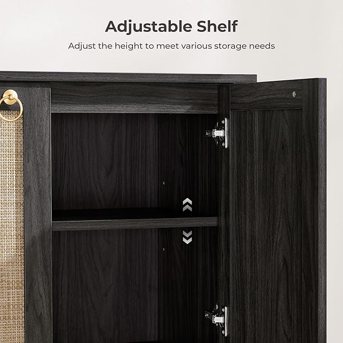 SICOTAS 55" Obsidian Sideboard Buffet Cabinet - Image 6