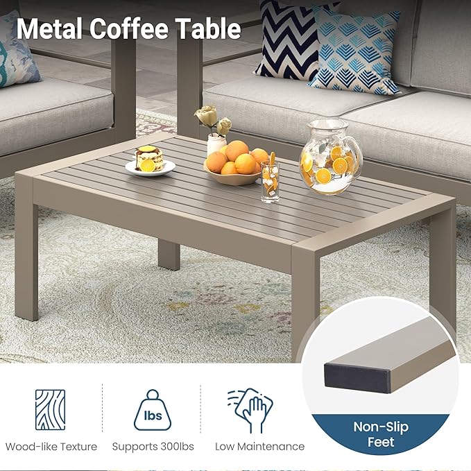 Wisteria Lane Metal Patio Furniture Sofa, All-Weather Outdoor Couch - Image 7