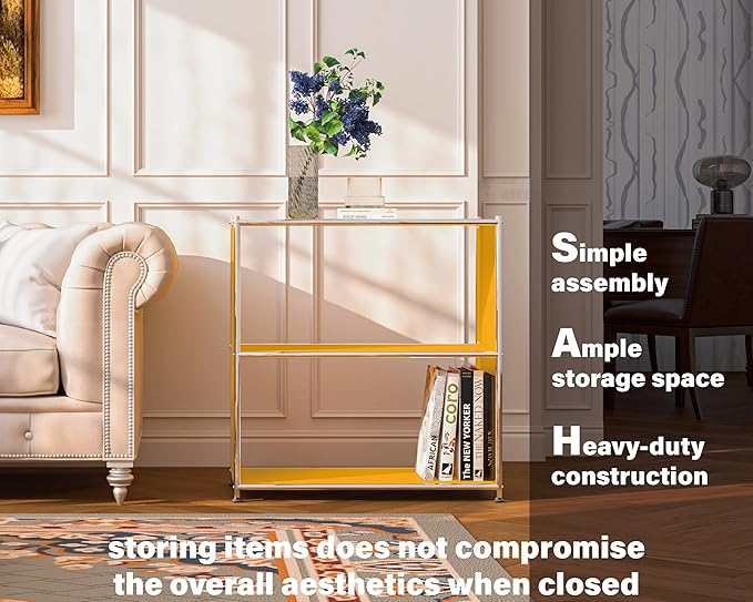 32-Inch 2-Tier Metal Bookcase, Open Shelf Storage Organizer - Image 4