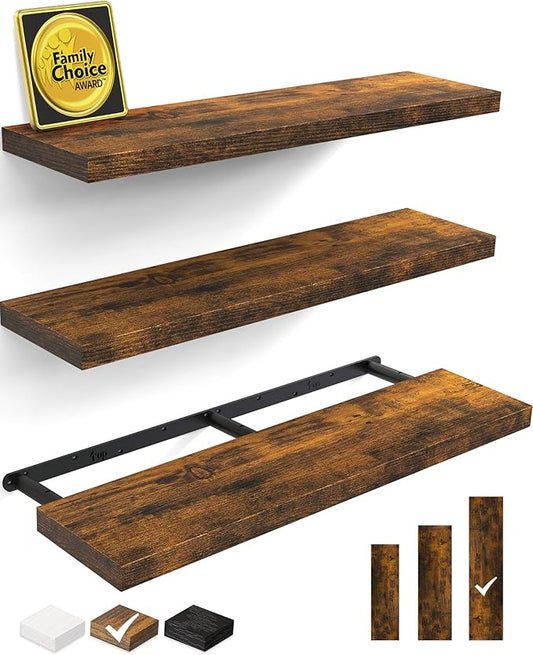 BAYKA Floating Shelves for Wall, 36 Inches Wall Mounted Wood Shelves for by Bayka