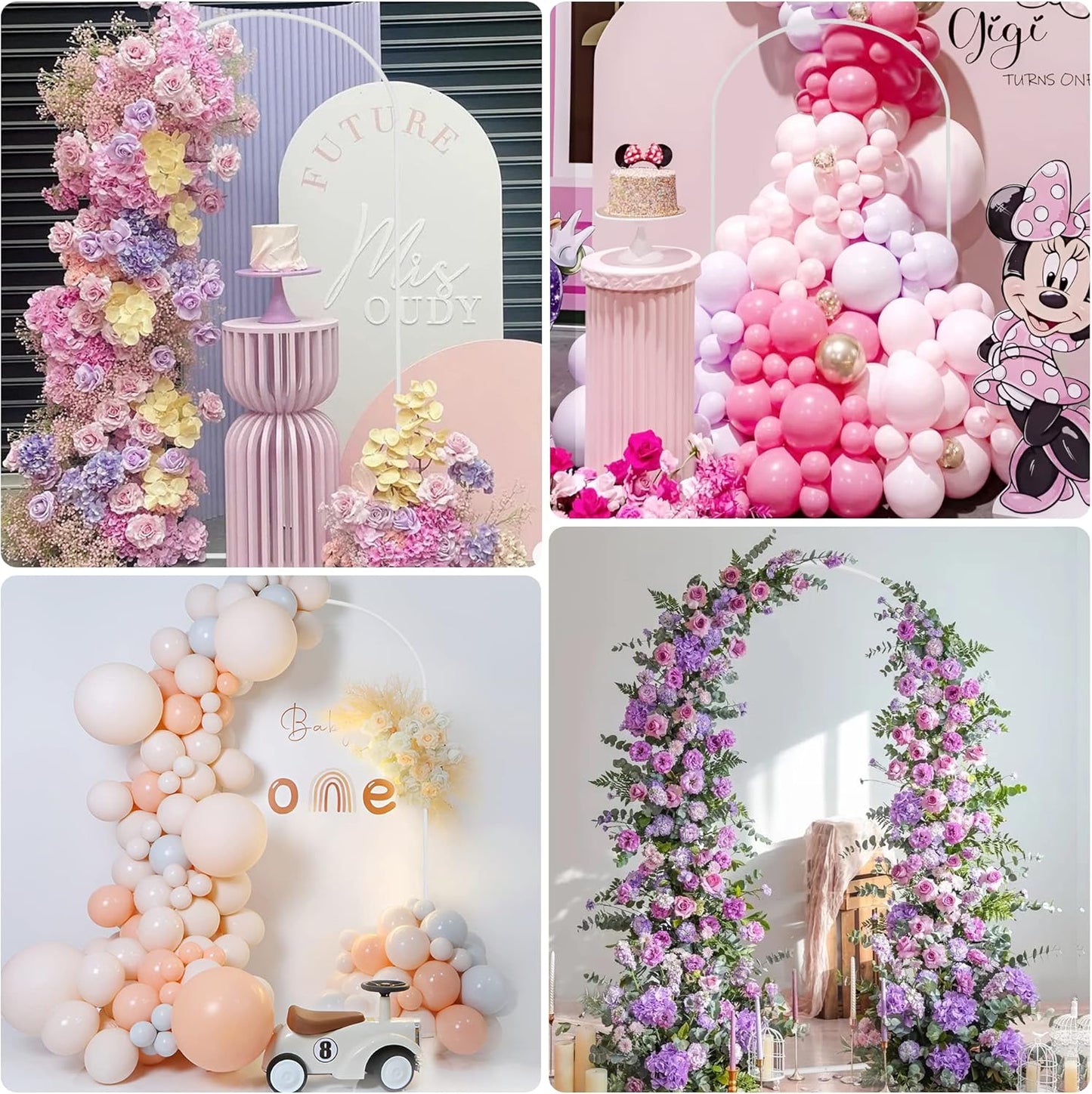 Wokceer Wedding Arch Backdrop Stand 6.6 FT White Metal Arch Chiara Backdrop Stand for Wedding Ceremony Birthday Party Photo Booth Outdoor Indoor Garden Balloon Arch Decoration