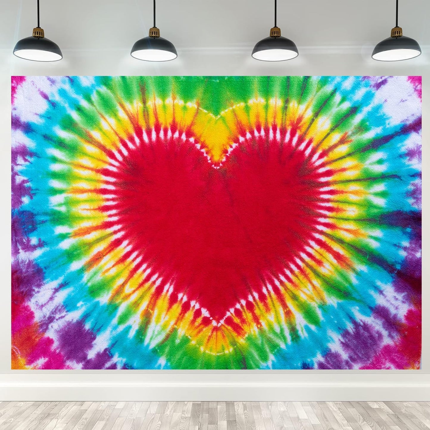 Hippie Backdrop 9x6ft 60s 70s Backgrounds Tie Dye Theme Party Decorations Hippie Supplies Photo Booth Props