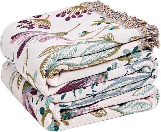 LUTBM Boho Throw Blanket for Bed Cotton Summer Blankets Bedroom Living Room by LUTBMFindYourFreeSpiritatHome