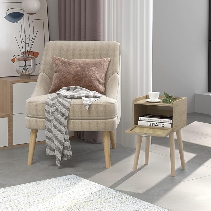 LAATOOREE Nightstand Set of 2, Small Bedside Table, End Table - Image 2