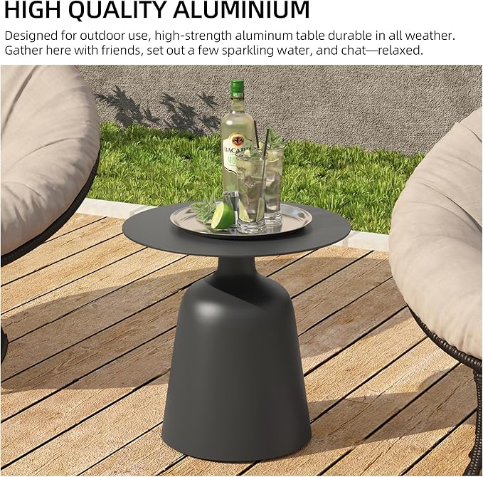 TWT 3-Piece Woven Rope Patio Furniture Set, 2 Outdoor Armchairs - Image 5