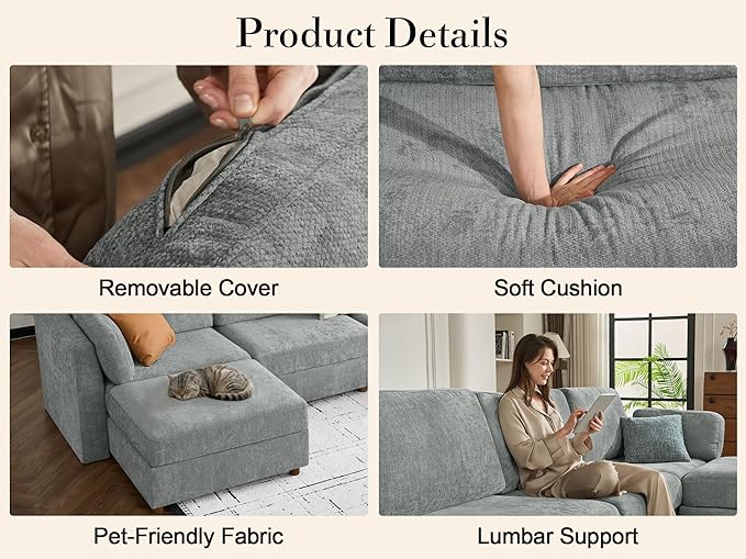 116'' Oversized Modular Sectional Sofa - Image 7