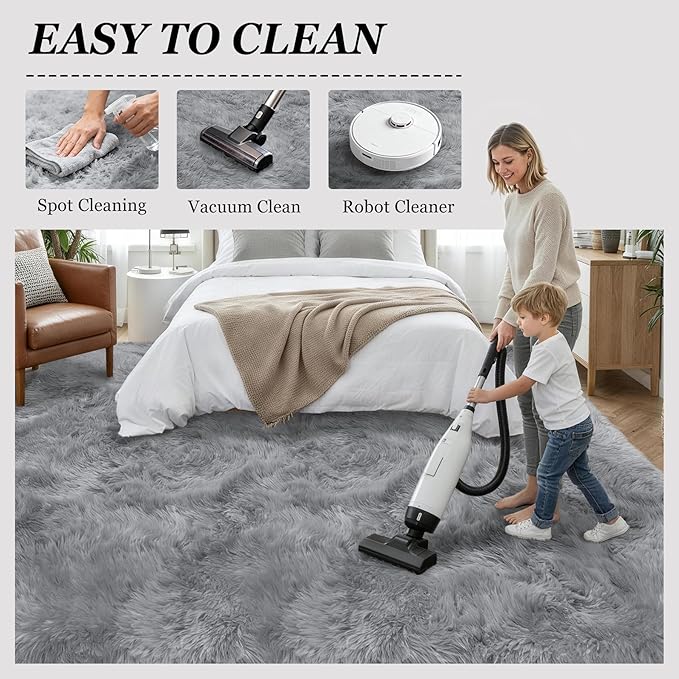 6x9 Area Rugs for Living Room Bedroom: Ultra Soft Fluffy Shag Rug Upgrade - Image 8