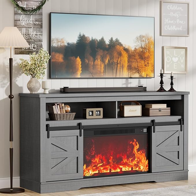 JUMMICO Fireplace TV Stand for 65+ Inch TV - Image 2