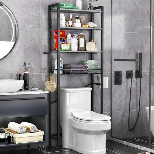 Kalrin Over-The-Toilet Storage Rack, 4-Tier Bathroom Organizer Shelf Over Toilet by Kalrin