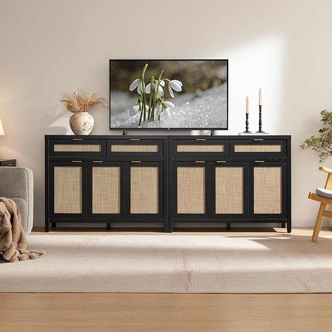 SICOTAS Rattan Sideboard Buffet Cabinet - Image 8
